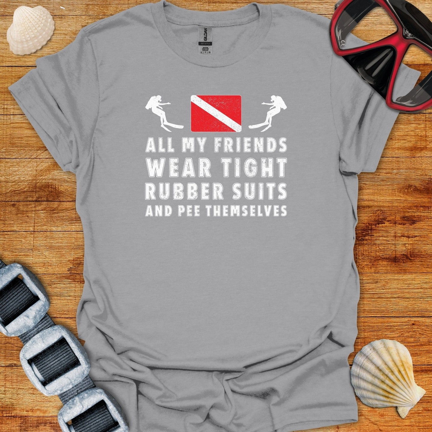 T-Shirt Sport Grey / S All My Friends Wear Tight Rubber Suits T-Shirt