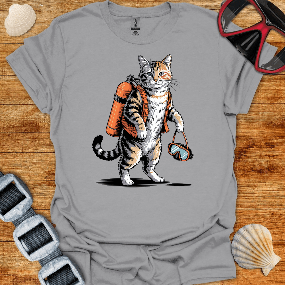 T-Shirt Sport Grey / S Cat Diver T-Shirt