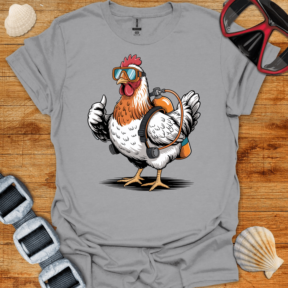 T-Shirt Sport Grey / S Chicken Diver T-Shirt