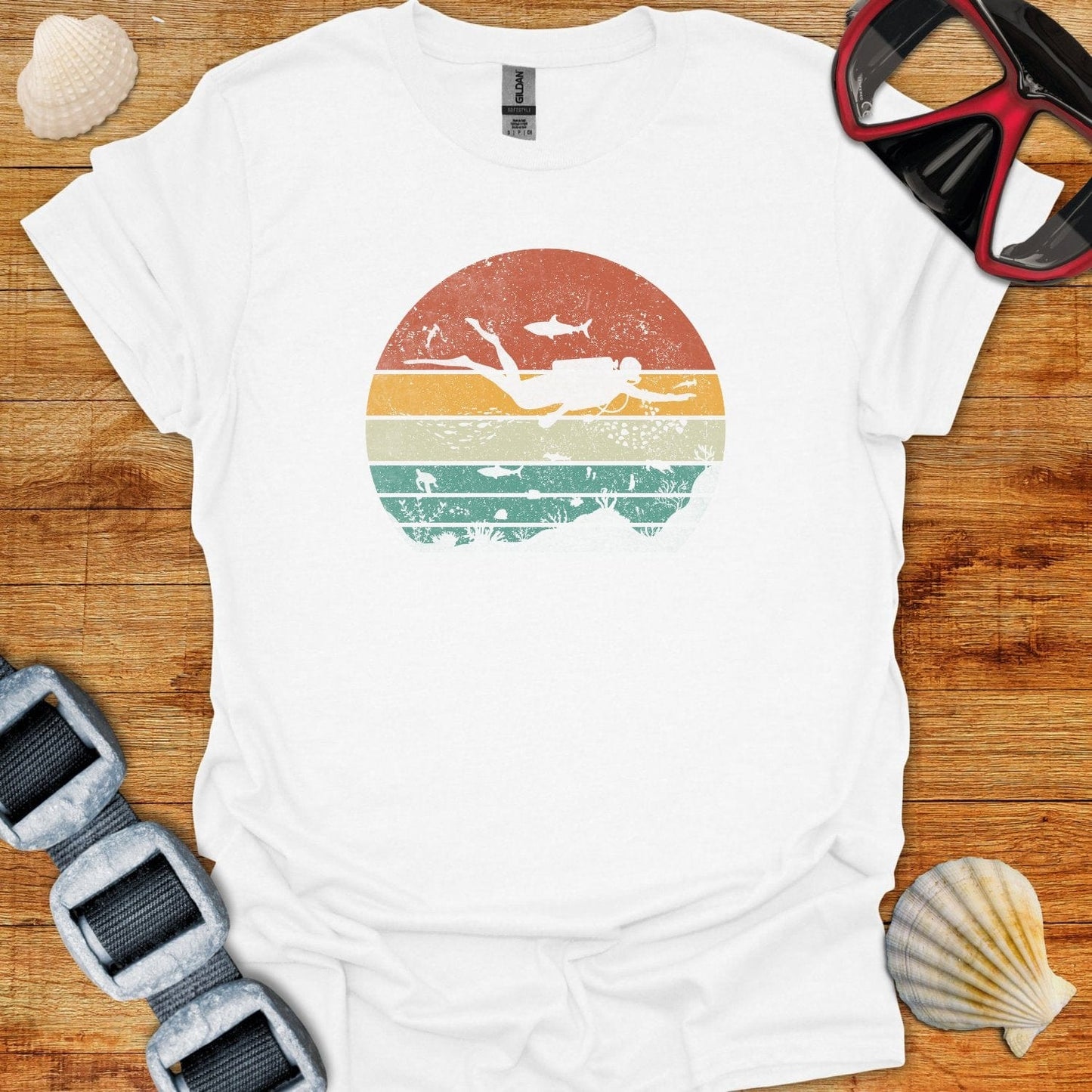 T-Shirt White / S Retro Sun